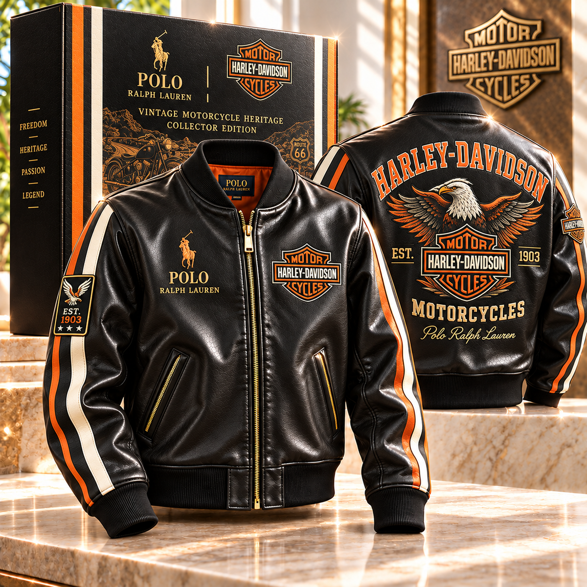 HLDV PREMIUM LEATHER BOMBER JACKET NTNA