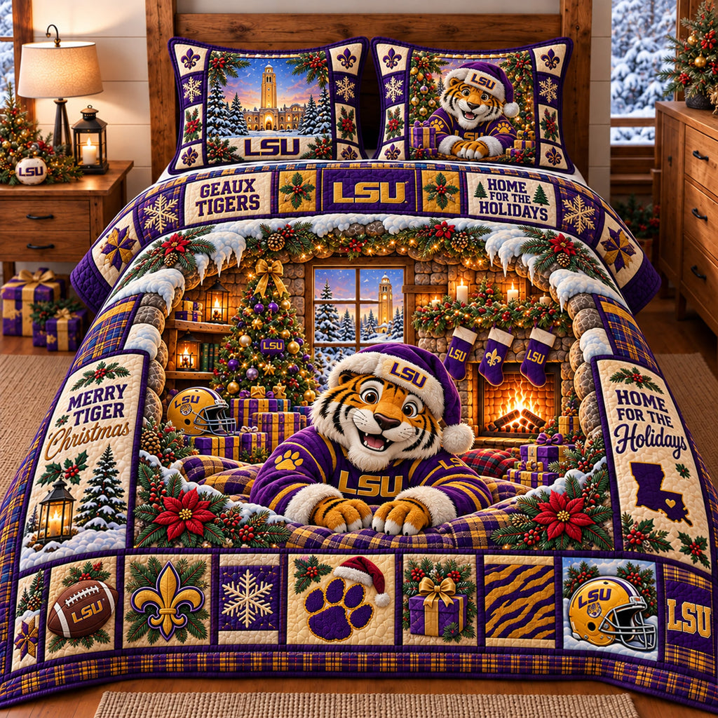 LSU 4 PIECES COVER BEDDING SET PDL (1 FITTED SHEET + 1 FLAT SHEET + 2 PILLOWCASES)