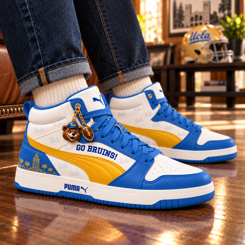 UCLA Premium Mid-Top Sneakers with Charms PNPA