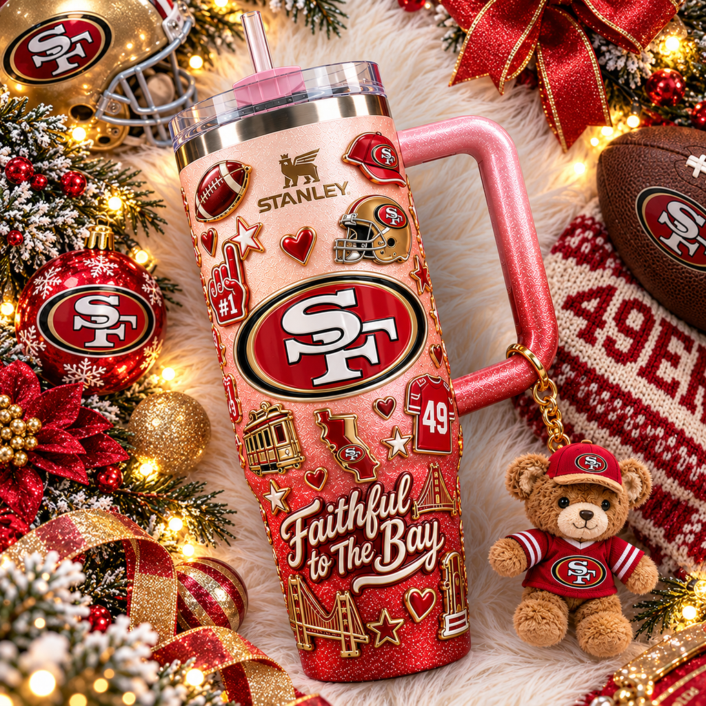 SF49 40oz 3D Embossed Glitter Tumbler Collector Edition TTNL