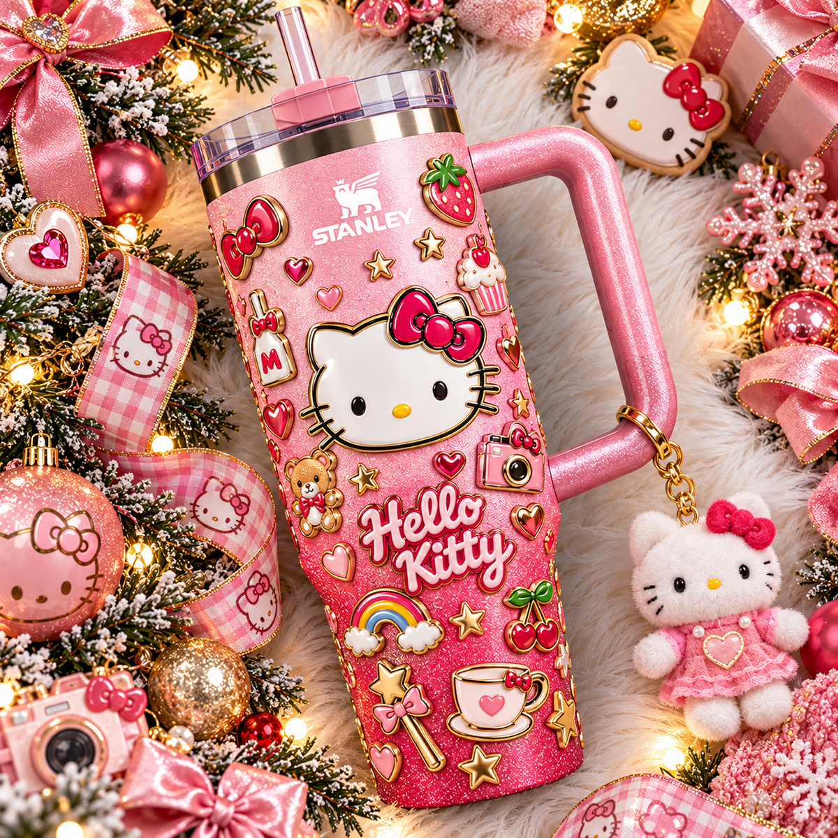 HLKT 40oz 3D Embossed Glitter Tumbler Collector Edition TTNL