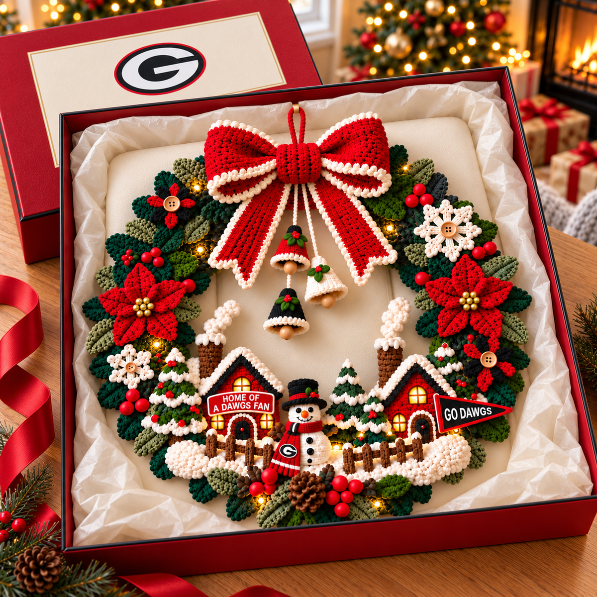 GGBD Christmas Village Crochet-Style Wreath PNPA