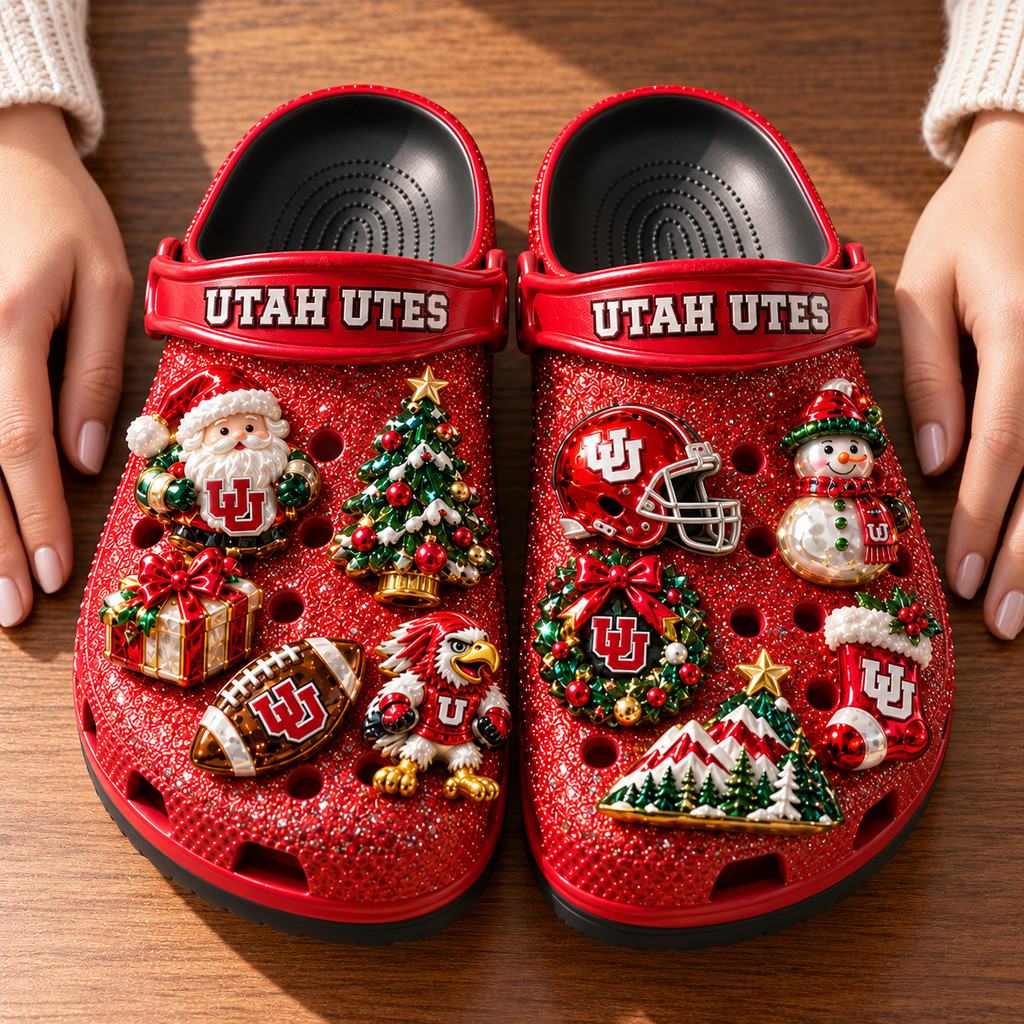 UTAH Premium Christmas Glitter Charm Clogs NTTB
