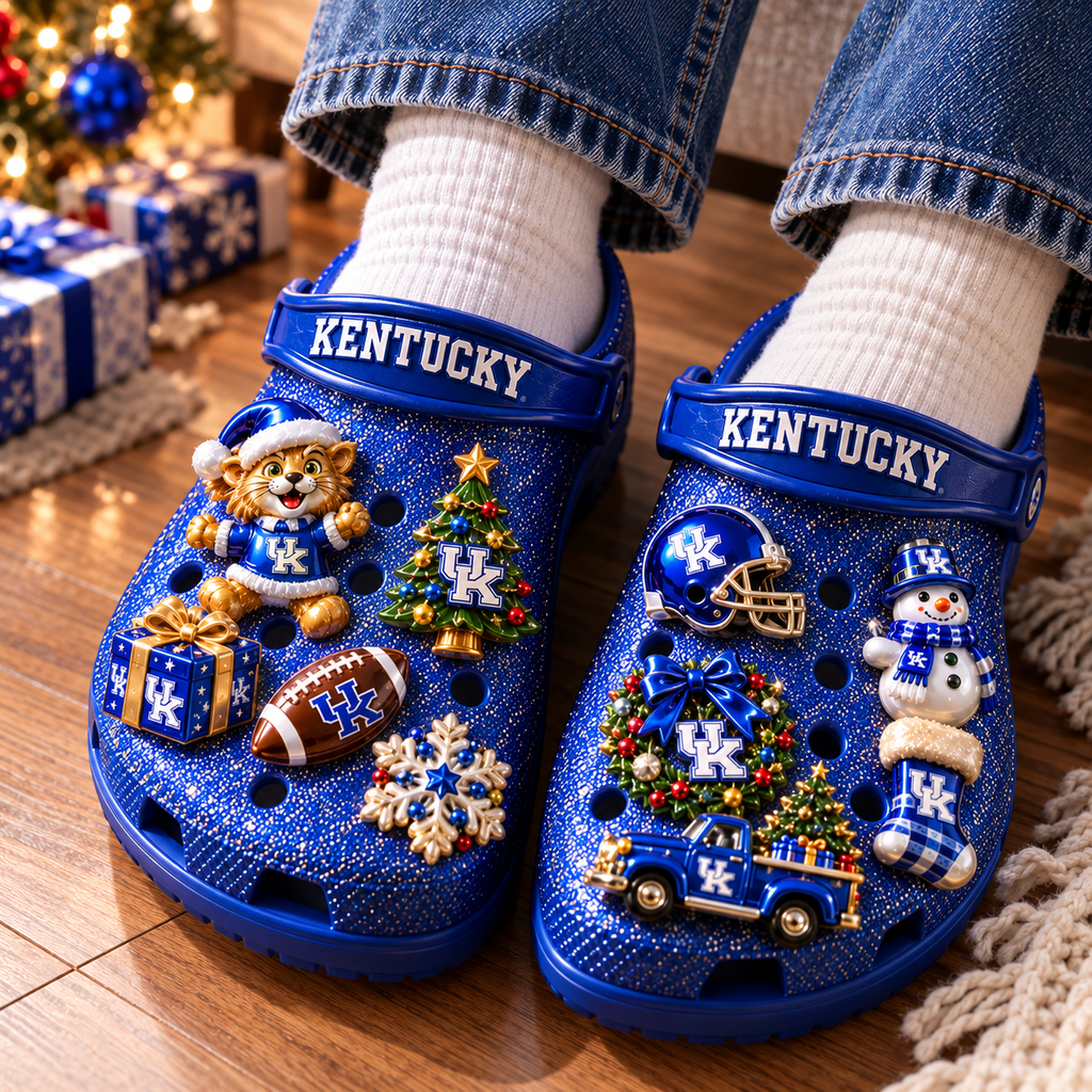 KWBK Premium Christmas Glitter Charm Clogs NTTB
