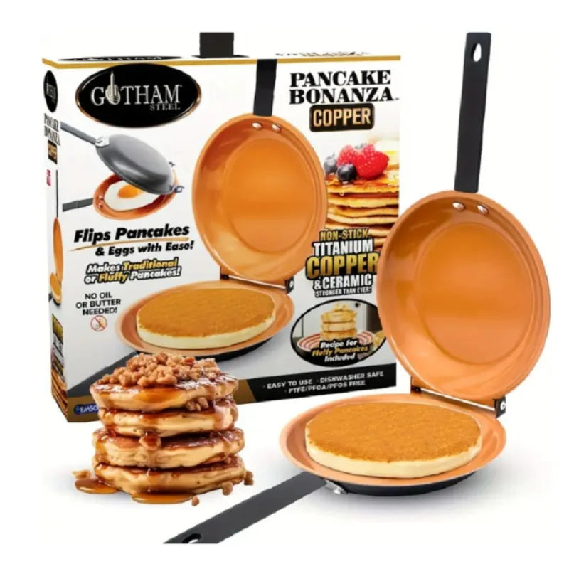 Double sided folding non stick frying pan, breakfast pan, waffle and cake frying pan, kitchen tools, new kitchen accessories