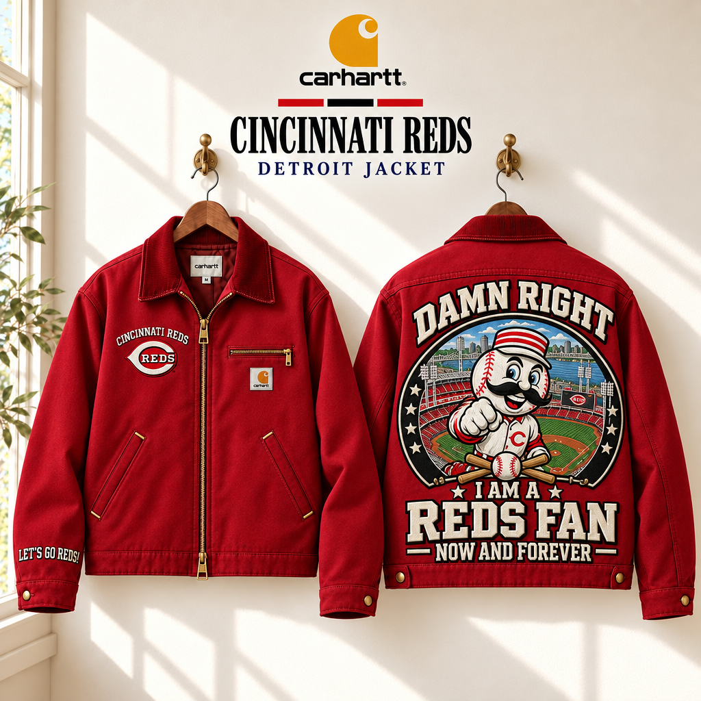 Cincinnati Reds Team Embroidered Detroit Jacket